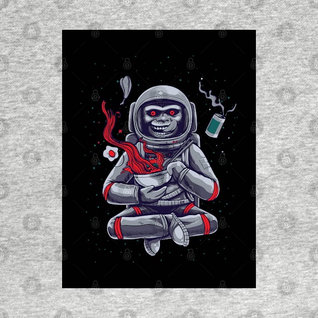 Astronaut Monkey Eating Pho by kriitiika